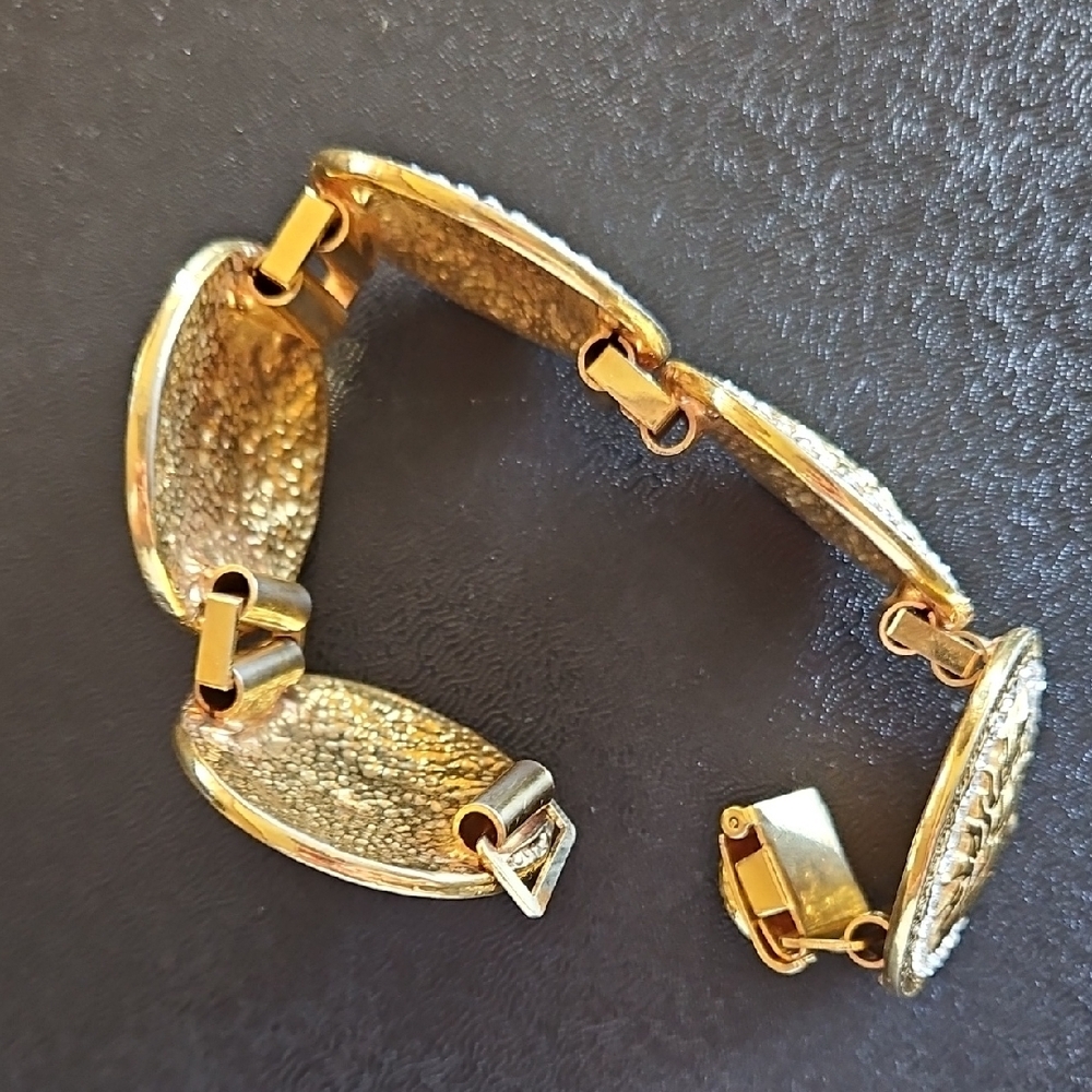 Versace 24k Gold Crystal Medusa Vintage Bracelet - Picture 9 of 9